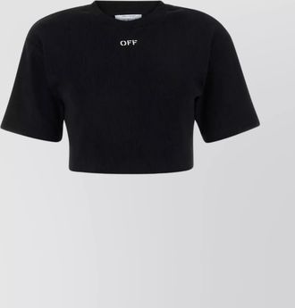 Off-white ribbed cropped t-shirt