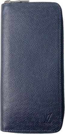 Louis Vuitton Navy Leather Long Wallet (Bi-Fold) (Pre-Owned)