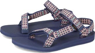 Teva Original Universal Womens Sandals Modern Check Crown Blue : 9 B - Medium, Synthetic/Textile
