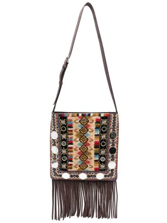 Valentino Garavani fringed crossbody bag - Brown