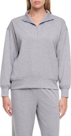 Three Dots Cinthia Quarter Zip Sweatshirt in Heather Grey at Nordstrom Rack, Size Medium