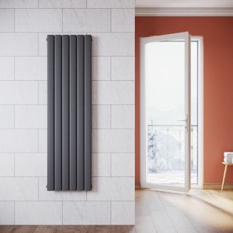 Elegant Lighting Elegant - Radiadores De Agua Caliente 1600 X 465 X 48 Mm,radiador De Sal&oacute;n Potencia 744 W,doble Capa Vertical,conexiones Centrales G 1/2 - Antracita