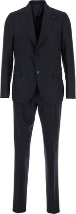 Lardini Grey Pinstripe Pattern Suit