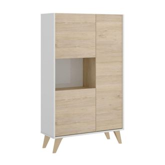 Dmora Aparador imitaci&oacute;n madera de roble, blanco 81x43h135 cm