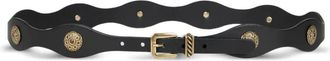 Etro Leren riem met studs - Zwart