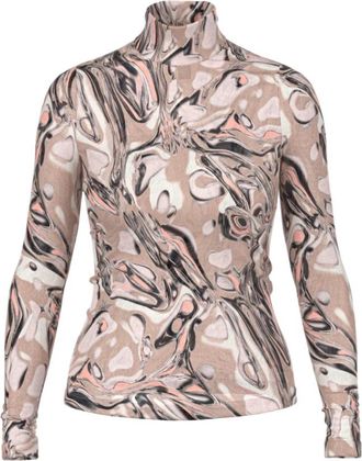 Marc Cain Superstretch Long Sleeve Top - Dames - Longsleeves - Veelkleurig - M - Wol - Tops