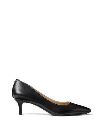 Ralph Lauren Adrienne leren kitten-heel pumps