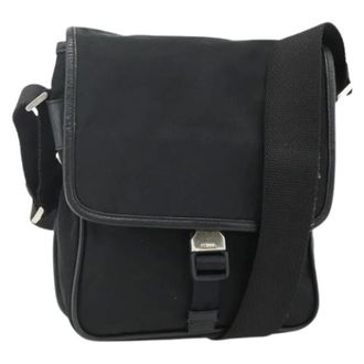 Prada Pre-owned Cross Body Bags, female, Black, Size: ONE SIZE Pre-owned Vintage Nylon Shoulder Bag