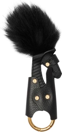 Burberry Knight clip charm - women - Lambskin/Brass - One Size - Black