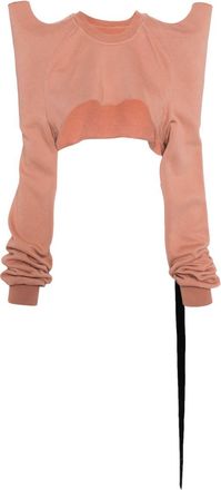 Rick Owens Tecsweat cropped sweatshirt - women - Organic Cotton - S - Pink