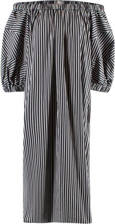 Brunello Cucinelli Striped Off-Shoulder Dress Size S
