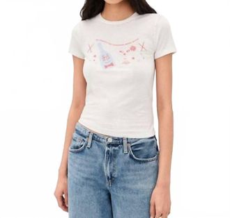 Re/Done Tiny Tee Together Shirt In White