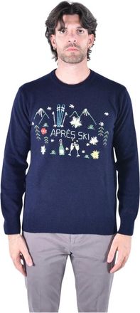 MC2 Saint Barth Heron Crewneck Trui - Heren - Truien - Blauw - Maat: S Zijde