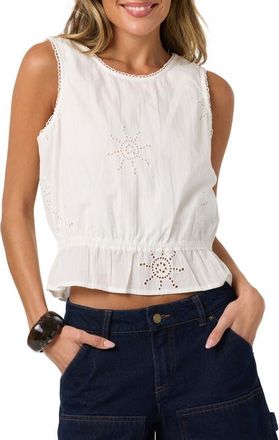 O'Neill Lanisa Eyelet Peplum Tank in White at Nordstrom, Size Xx-Large