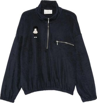 Song for the Mute Truien & Vesten, Heren, Blauw, M, Zip Funnel Pullover