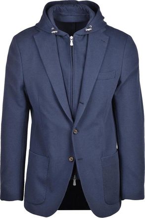 Eleventy Mens Jacket Blue with Bib