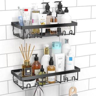 OEM Estante Organizador Para Ducha - 2 Piezas, Estantes De Ba&ntilde;o Negros Autoadhesivos Para Montaje En Pared
