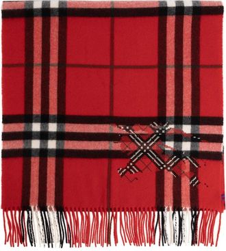 Burberry Cashmere Shawl - Heren - Wintersjaals - Rood - ONE Size - Accessoires