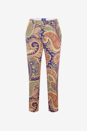 Etro Zigarettenhose aus Twill Paisley Etro x Bong&eacute;nie