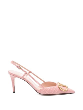 Valentino Garavani Pink VLogo Leather Pumps
