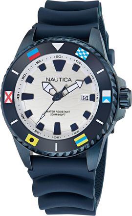 Nautica Nct Sea Dive 3-Hand Watch With Silicone Strap