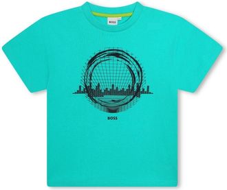 BOSS Kidswear graphic-print cotton T-shirt - kids - Cotton - 16 - Blue