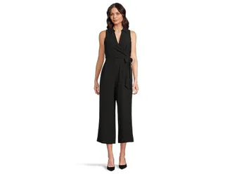 Calvin Klein Collared Light Weight Jumpsuit Womens Dress Black : 10, Polyester/Spandex