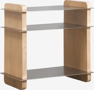 Sklum Mesita De Noche 55x40 Cm En Madera De Mango Y Acero Tokyo Sklum