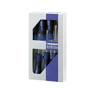 Forum Cacciaviti Con Lama 6 Facciate, Impugnatura Multicomponente, Cromo Lucido, Scanalatura / Ph, 6 Parti