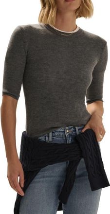 Favorite Daughter The Amelia Elbow Sleeve Wool Sweater in Charcoal at Nordstrom, Size X-Small