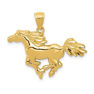 Diamond2Deal 14k Yellow Gold Polished Galloping Horse Pendant