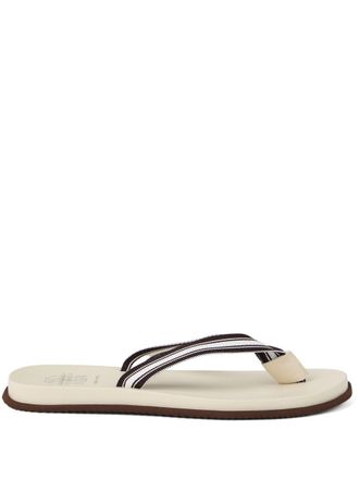 Brunello Cucinelli leather pool slides - men - Thermoplastic Polyurethane (TPU)/Calf Leather/Rubber - 40 - Brown