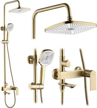 Rea Conjunto De Ducha Rea My1902-78gg Storm Brush Gold