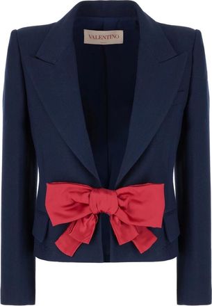 Valentino Garavani Jassen, Dames, Blauw, S, Stijlvolle Jassen en Vesten Collectie