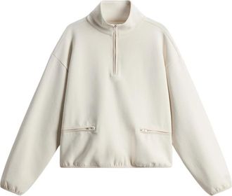 Woolrich Cotton Blend High Neck Sweater - Dames - Sweatshirts - Beige - M - Hoodies & sweatvesten