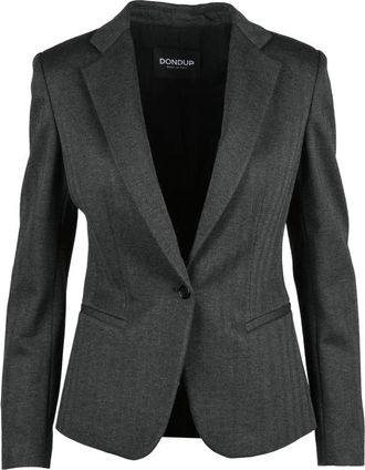 Dondup Giacca Sfiancata - Dames - Blazers - Zwart - M - Leer - Jassen