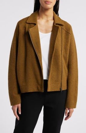 Eileen Fisher Wool Motorcycle Jacket in Gdfef at Nordstrom Rack, Size Medium