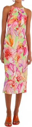 Farm Rio Artsy Midi Dress In Flora Green
