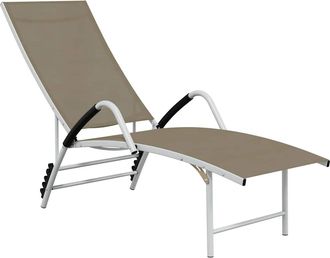 vidaXL Tumbona De Textilene Y Aluminio Gris Taup&eacute; Vidaxl