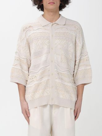 Laneus Polo in maglia di cotone con filato jacquard Laneus