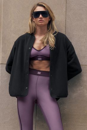 Alo | Polar Fleece Take Note Jacket in Black, Size: Medium