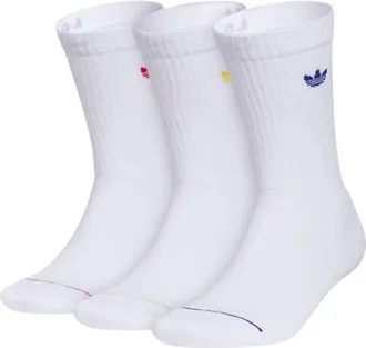 adidas Gender Inclusive Originals Assorted 3-Pack Crew Socks in White/Scarlet/Yellow at Nordstrom, Size Large