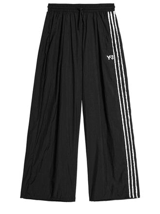 Yohji Yamamoto Striped Polyamide Wide Fit Wide-Leg Pants
