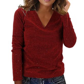 Generic Green Sparkly Tops for Women UK | Red Glitter Tops for Women UK Sequin Tops for Women UK Plus Size Party Tops for Women UK Sexy Going Out Tops Solid C