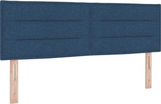 vidaXL Cabecero Led Con Luces De Tiras Led Manual Azul 144 Cm Tela Vidaxl