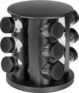 WENKO Bruna Carrusel De Especias Negro Mate 18,5 Cm