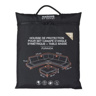 Maisons du monde Funda negra para sof&aacute; esquinero de exterior hasta 270 cm