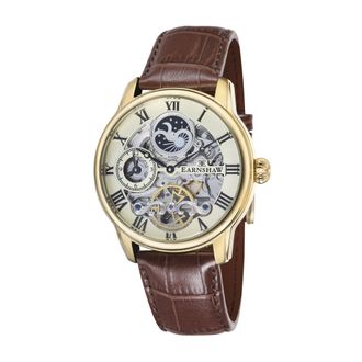 Earnshaw Longitude Mens Automatic Golden Champagne Watch ES-8006-06 - Brown - One Size