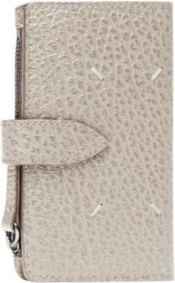 Maison Margiela Four Stitches Zip Wallet - Dames - Portefeuilles - Grijs - ONE Size - Leer - Accessoires