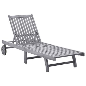 Berkfield Home Sun Lounger Solid Acacia Wood in Brown